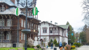Святкова сцена і глядачі на святкуванні дня міста Трускавець